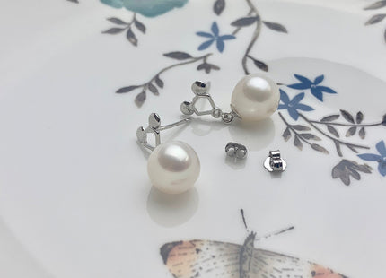 One Pair 925 Sterling Silver/Gold Earring Setting Genuine 925 Sterling Silver Micky Mouse Studs Findings For Half Drilled Pearls #10078