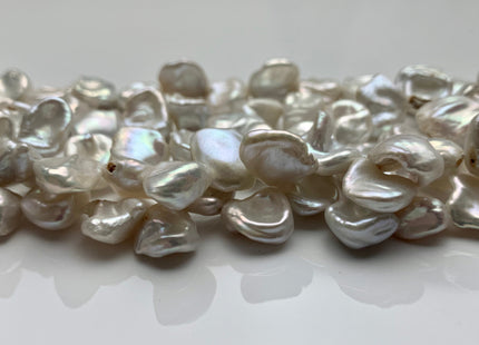 11-12 x 13-14 mm Natural White Irregular Keshi Freshwater Pearl Beads Genuine Natural Top Drilled Keshi Cultured Pearls #558