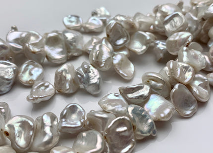 11-12 x 13-14 mm Natural White Irregular Keshi Freshwater Pearl Beads Genuine Natural Top Drilled Keshi Cultured Pearls #558