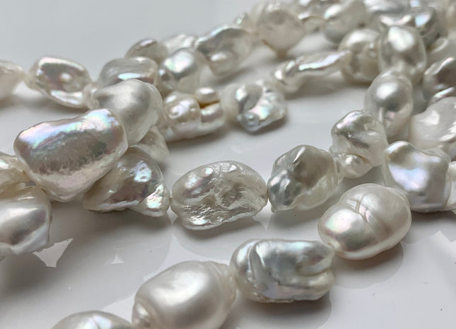 10x15-18 mm Natural White Biwa Keshi Stick Freshwater Pearls Beads, Genuine Biwa Keshi Freshwater Pearl Beads #1196