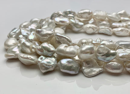 10x15-18 mm Natural White Biwa Keshi Stick Freshwater Pearls Beads, Genuine Biwa Keshi Freshwater Pearl Beads #1196
