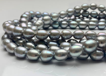 9-10x11 mm AAA Gray Freshwater Pearl Rice/Oval Shape Freshwater Pearl Beads Genuine High Luster Freshwater Pearls #150