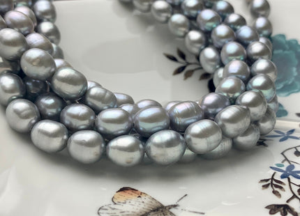 9-10x11 mm AAA Gray Freshwater Pearl Rice/Oval Shape Freshwater Pearl Beads Genuine High Luster Freshwater Pearls #150