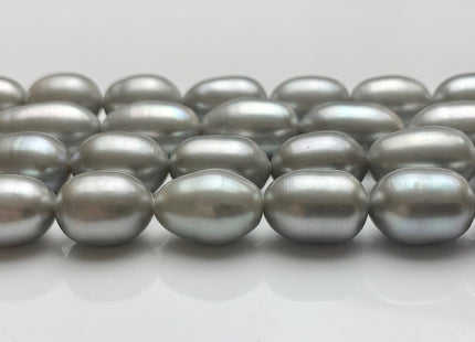 10x13-15 mm AAA Gray Color Freshwater Pearls Long Rice/Oval Shape Pearl Beads Genuine Top Quality Freshwater Pearls #1189
