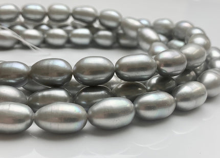 10x13-15 mm AAA Gray Color Freshwater Pearls Long Rice/Oval Shape Pearl Beads Genuine Top Quality Freshwater Pearls #1189
