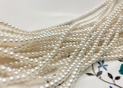 3.5-4 mm AAAAA Natural White Round Freshwater Akoya Quality Pearl Beads Genuine Natural White Very High Luster Round Pearl 113 Beads #P1176