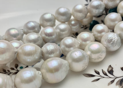 14-16x18 mm Natural White Jumbo Size Freshwater Baroque Pearl Beads Genuine Natural White Large Baroque Pearl Beads 20-21 Beads #P1201