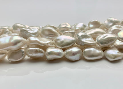 9x13-12x17mm AAAAA Very Rare High Luster Natural White Keshi Nugget Freshwater Pearl Beads Genuine Quality Center Drilled Keshi Pearl #P1203