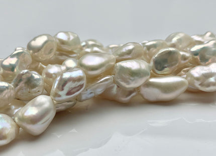 9x13-12x17mm AAAAA Very Rare High Luster Natural White Keshi Nugget Freshwater Pearl Beads Genuine Quality Center Drilled Keshi Pearl #P1203