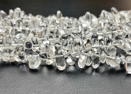 7x10-12 mm AAA Top Drilled Clear Quartz Beads Icicle Shape Natural Clear Rock Crystal Gemstone Beads Genuine Natural Chips 8 Inches #3013