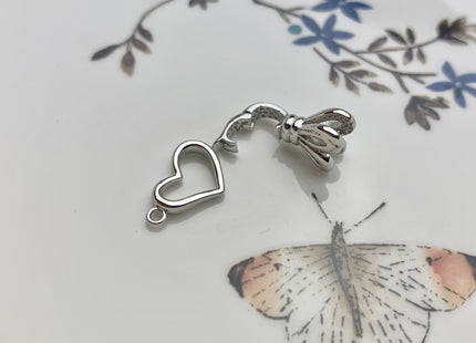 8x13 mm 925 Sterling Silver Interlaced Heart Shape Clasp Sterling Silver Findings 925 Sterling Silver Clasps DIY Jewelry #10087-A