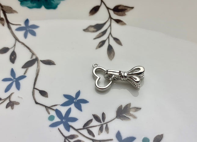 8x13 mm 925 Sterling Silver Interlaced Heart Shape Clasp Sterling Silver Findings 925 Sterling Silver Clasps DIY Jewelry #10087-A