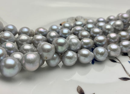 9-12 mm AAA Gray Color Baroque Freshwater Pearl Beads Genuine Cultured Baroque Edison Pearls 35 Pieces #P1206