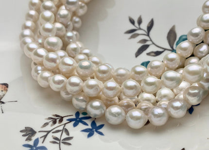 8-9 mm AAA Natural White Edison Baroque Freshwater Pearl Beads Genuine High Luster Pearl #P1209