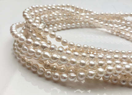 6.5x7mm AAA Natural White Freshwater Akoya TearDrop Pearl Bead Genuine Natural White High Luster Chinese Freshwater Akoya 55 Pieces #P1177