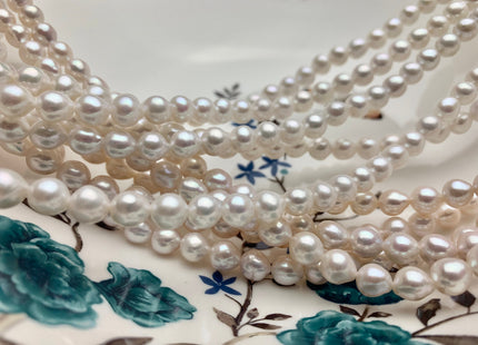 6.5x7mm AAA Natural White Freshwater Akoya Tear Drop Pearl Bead Genuine Natural White High Luster Chinese Freshwater Akoya 55 Pieces #P1177