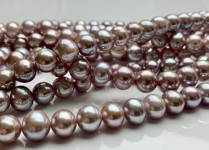 9.5-11 mm AAA Rare Extra Shiny Natural Mauve Pink Potato Freshwater Pearl Beads Genuine High Luster Quality Bridal Pearls 42 Pieces #P1149