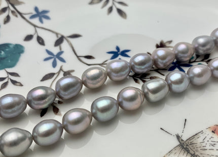 8x9-10 mm AAA Pinkish Gray Color Rice/Oval Freshwater Pearl Beads Genuine High Luster Cultured Freshwater Pearls 40 Pieces #P1231