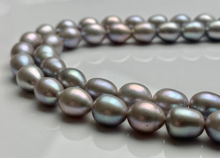 8x9-10 mm AAA Pinkish Gray Color Rice/Oval Freshwater Pearl Beads Genuine High Luster Cultured Freshwater Pearls 40 Pieces #P1231