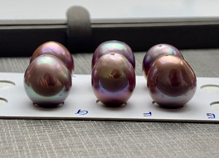 ONE Piece AAAA 11.5-13x13-15 mm Ultra Dark Natural Mauve Purple Top Quality High Luster Half Drilled Baroque Edison Freshwater Pearls #P1151