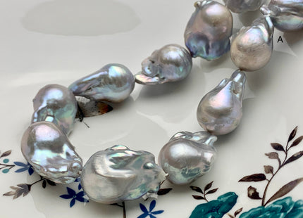 One-Of-A-Kind 18x20-22x32 mm AA Very Rare HUGE Baroque Freshwater Pearl Beads Genuine Gray Color High Quality Baroque Pearls #1713