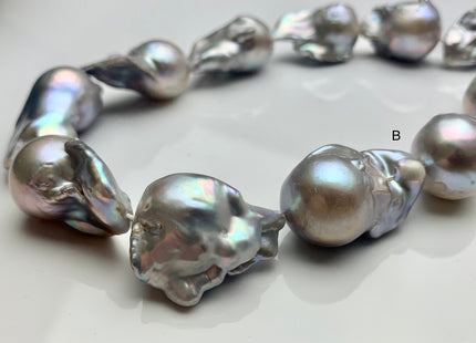 One-Of-A-Kind 18x20-22x32 mm AA Very Rare HUGE Baroque Freshwater Pearl Beads Genuine Gray Color High Quality Baroque Pearls #1713