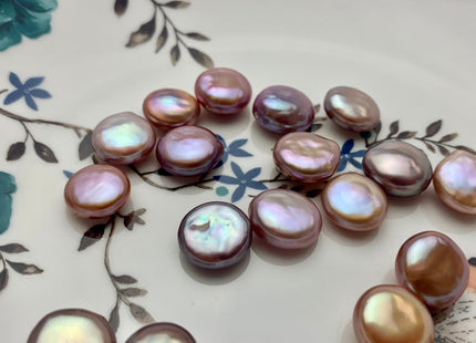 ONE Piece AAAAA 11-13 mm Natural Mauve Purple Top Quality Super High Luster Half Drilled Thick Coin Pearls For Earring And Pendant #P1155-A
