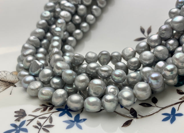 8-9 mm AAA Gray Color Freshwater Pearl Potato Nugget Beads Genuine Cultured Freshwater Pearls Genuine Natural Nugget Pearls #P1244