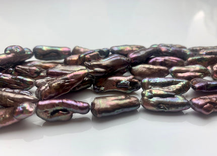 8-10x20-25 mm Peacock Or Brown Freshwater Biwa/Stick Pearls, Genuine Peacock Brown Biwa Stick Freshwater Pearls #P1160