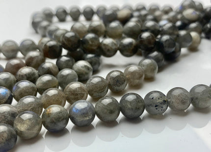 8 mm AAA Flashy Blue Natural Black Labradorite Beads Genuine Natural Color Smooth Round Flashes Fire Labradorite 15 inches 48 Beads #3500