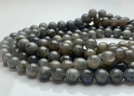 8 mm AAA Flashy Blue Natural Black Labradorite Beads Genuine Natural Color Smooth Round Flashes Fire Labradorite 15 inches 48 Beads #3500