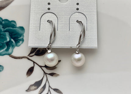 One Pair 925 Sterling Silver/Gold Simple Hook Earring Setting Genuine 925 Sterling Silver Earring Hook Finding For Half Drilled Pearl #10092