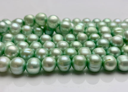 8-10 mm Light Green Color Potato Freshwater Pearl Beads Genuine Cultured Freshwater Pearl Beads Green Potato Pearls 43 Pieces #P1249