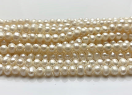 4.5-5 mm Natural White Potato Freshwater Pearl Beads #P1251