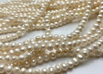 4.5-5 mm Natural White Potato Freshwater Pearl Beads #P1251
