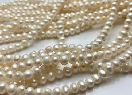 4.5-5 mm Natural White Potato Freshwater Pearl Beads #P1251