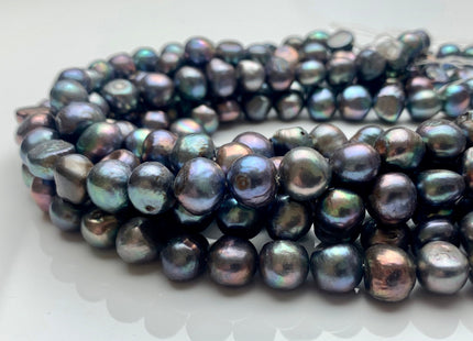 11.5-12 mm Potato Nugget Rainbow Blue Peacock Color Freshwater Pearl Beads Genuine Cultured Peacock Large Nugget Pearl 37 Pieces #P1255