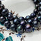 12-14 mm Black Peacock Color Edison Baroque Pearls Off-Round Shape Genuine Dark Peacock Color Edison Pearl Beads #1864