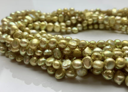 7 mm Lime Green Color Freshwater Pearl Potato Nugget Beads Genuine Cultured Freshwater Pearls Genuine Natural Nugget Pearls #P1264