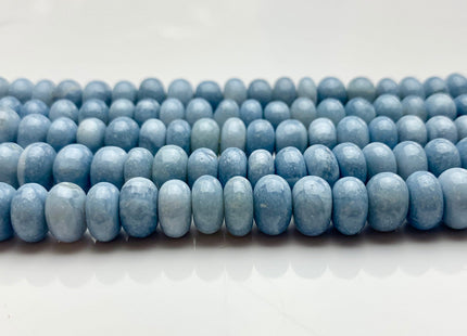 5mm 6mm 7mm 8mm 9mm 10mm AAA Smooth Rondelle Light Ice Blue Opal Gemstone Beads Genuine Natural Peruvian Opal 8 Inches Strand #3531