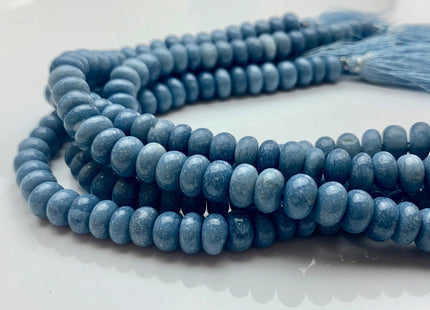 6mm 7mm 8mm 9mm 10mm AAA Smooth Rondelle Dark Ice Blue Opal Large Hole Gemstone Beads Genuine Natural Peruvian Opal 8 Inches Strand #3533