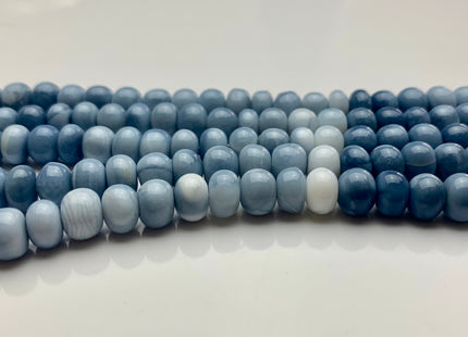 7mm 8mm 9mm 10mm AAA Smooth Rondelle Multi Ice Blue Opal Gemstone Beads Large Hole Genuine Natural Peruvian Opal 8-9 Inches Strand #3534