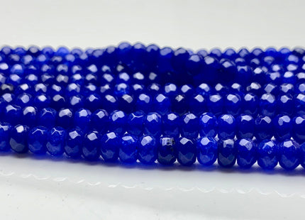 4x6mm 5x8mm Faceted Rondelle Egyptian Blue Color Agate Gemstone Beads Genuine Agate Gemstone Loose Beads 15 Inches Strand #3509