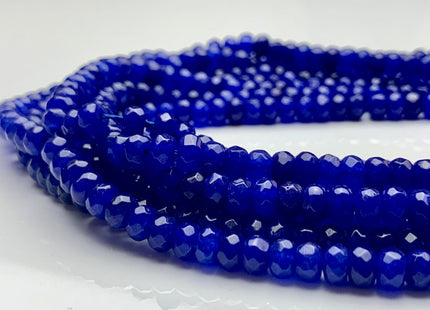 4x6mm 5x8mm Faceted Rondelle Egyptian Blue Color Agate Gemstone Beads Genuine Agate Gemstone Loose Beads 15 Inches Strand #3509