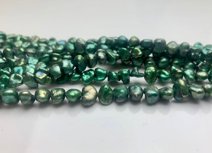 7 mm Chartreuse Green OR Dark Green Keshi Nugget Freshwater Pearl Beads Center Drilled Keshi Pearl Nuggets #1236