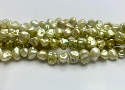 7 mm Chartreuse Green OR Dark Green Keshi Nugget Freshwater Pearl Beads Center Drilled Keshi Pearl Nuggets #1236