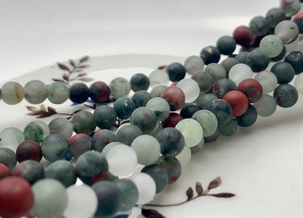 6mm 8mm 10mm 12mm AAA Matte Finished Round Africa Bloodstone Beads Natural Color Round Africa Bloodstone Loose Beads 15 Inches Strand #3517