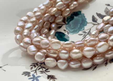 8-9x11-13 mm AAA Natural Pink High Luster Rice Nugget Freshwater Pearl Beads Genuine Rare Natural Soft Pink Freshwater Pearl Nuggets #P1289