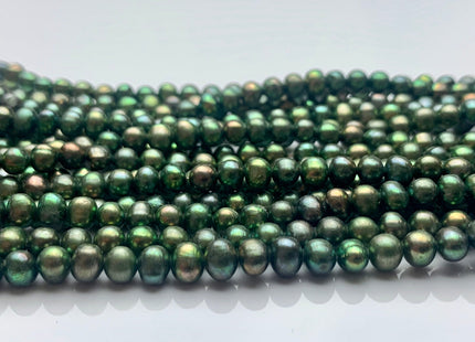 4 mm AA Olive Green Color Small Potato Freshwater Pearl Beads Genuine High Luster Green Freshwater Potato Pearl #P1287