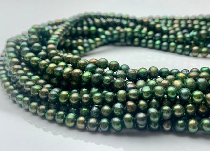 4 mm AA Olive Green Color Small Potato Freshwater Pearl Beads Genuine High Luster Green Freshwater Potato Pearl #P1287